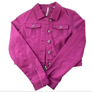 Sunset pink denim jacket